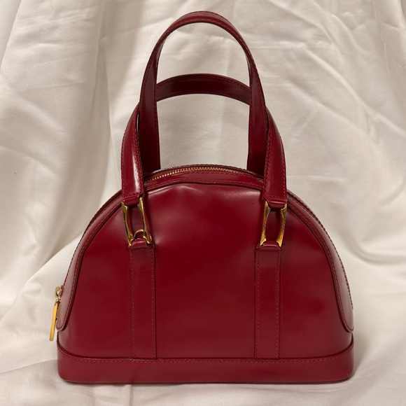 Moschino Redwall Bordeaux Red Wine Patent Leather Top Handle Bag - Picture 2 of 15